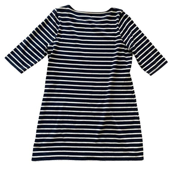 Boden Navy Blue Stripe Nautical Cotton Tshirt Dress Women’s Medium 3/4 Sleeves - Picture 6 of 6